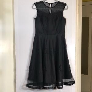 NWT Dollz & Dames Cocktail Swing Dress Black Taffeta Medium